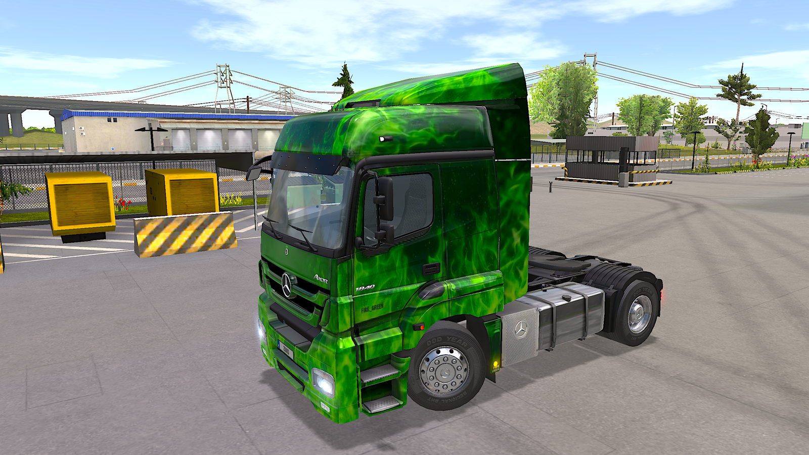 Benz Axor Green Fire Premium Skin