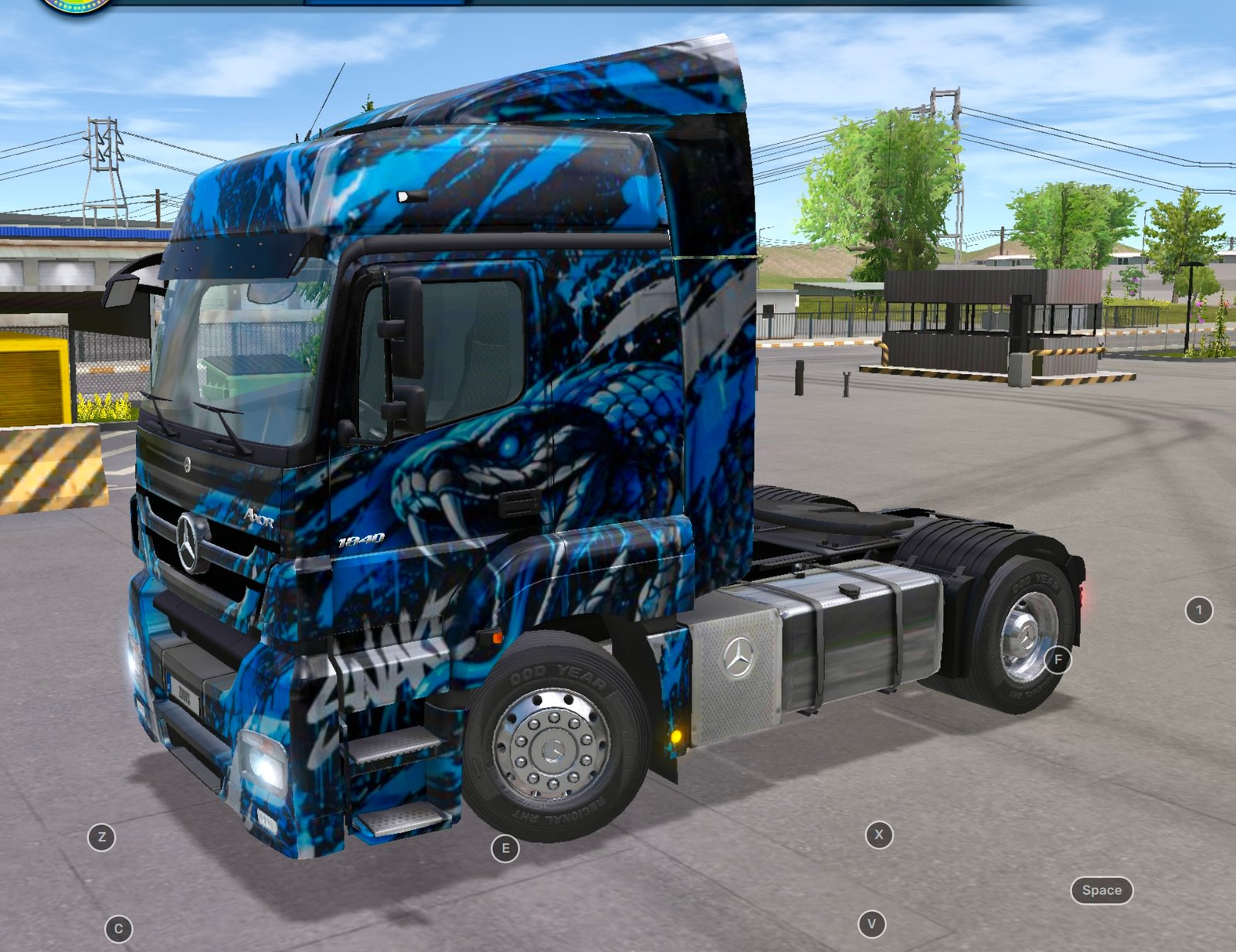 Benz Axor 1840 Blue Snack Grafitti Premium Skin